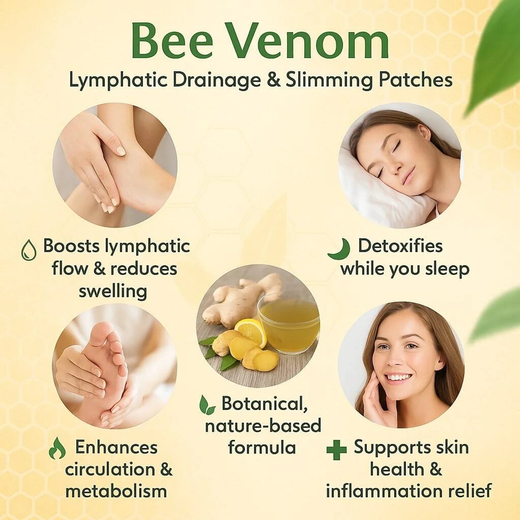Bee Venom Lymphatic Daiamage & Sliming Patches 10 Patches