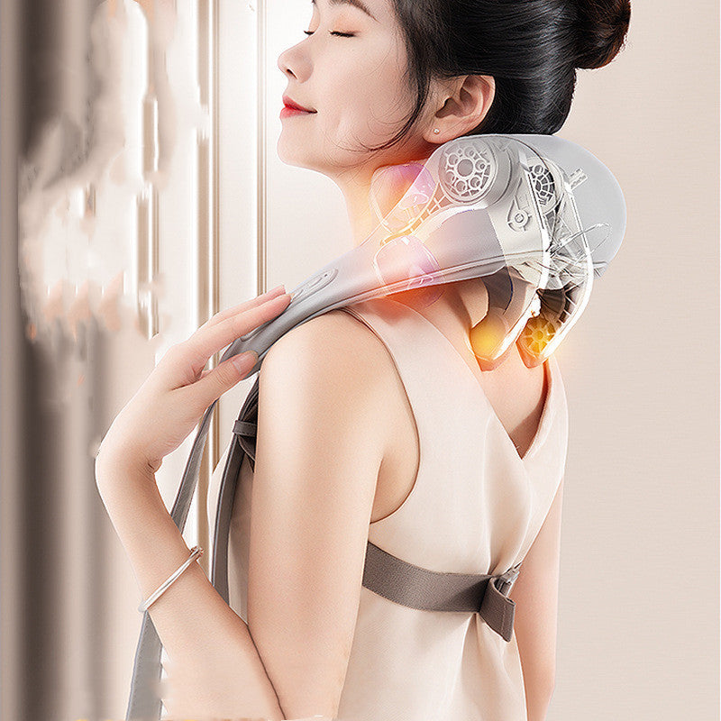 Electric Neck and Shoulder Massager with Heat, Cordless Kneading Back Trapezius Shiatsu Massage Pillows for Pain Relief Deep Tissue Gift Ideals